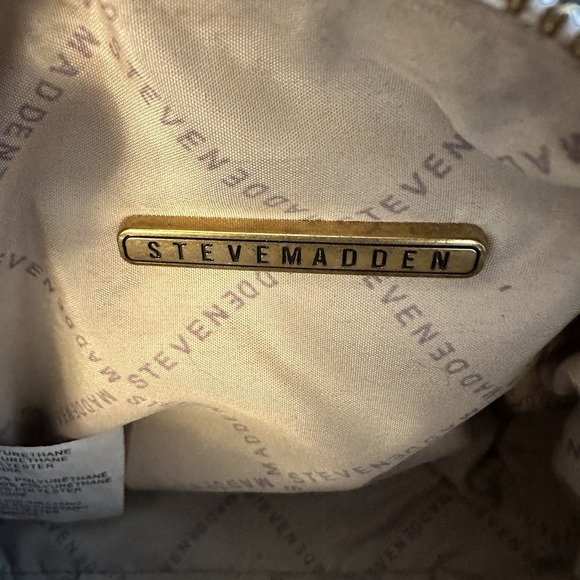 Steve Madden Mini Satchel Bag White Quilted Bow Top Handle Crossbody Purse Hand - Picture 8 of 13